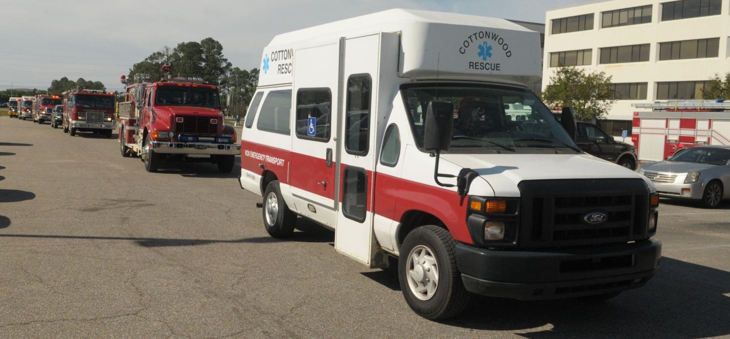 First responders give rolling salute to local health care workers